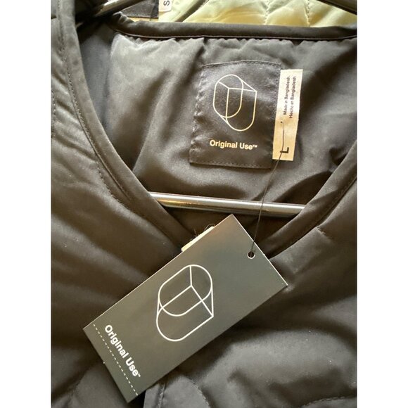 Original Use Mens Large Quilted Snap-Front Jacket In Black - Picture 5 of 7